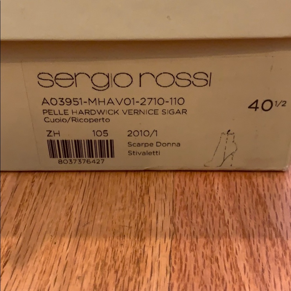 Sergio Rossi Scarpe Donna Brown Leather Booties - Picture 3 of 3